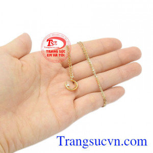 Dây chuyền nữ trăng sao Korea vàng 10k