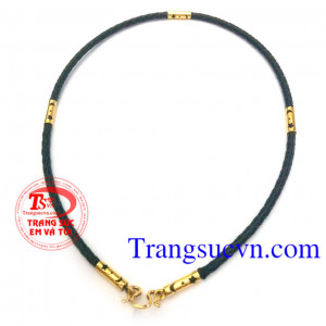 Dây da bọc vàng sao 5 đốt vàng