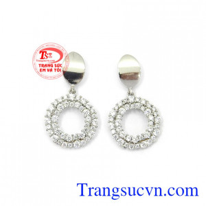 Hoa tai đính đá thời thượng vàng 10k nhập khẩu Hàn Quốc màu sắc đẹp, chất lượng ca