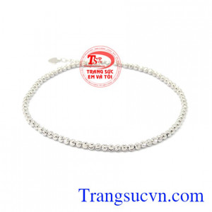 Lắc chân bi vàng trắng nhỏ xinh được nhập khẩu từ Korea, chế tác xinh xắn từ vàng 10k.