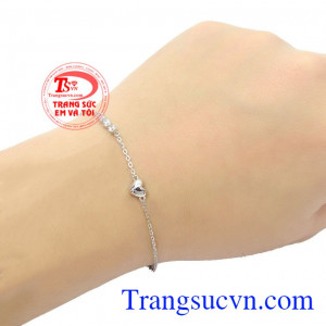 Sản phẩm thích hợp làm quà tặng cho người thân hoặc bạn bè,Lắc tay nữ vàng trắng trái tim