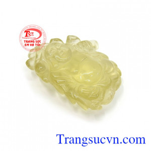 Mặt Di lặc Citrine hoan hỉ phù hợp bọc vàng hoặc bạc làm mặt dây chuyền sang trọng, thời trang, mạnh mẽ