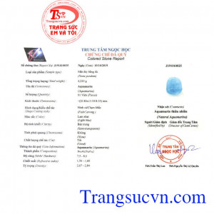 Giấy kiểm định từ trung tâm ngọc học