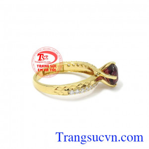 Nhẫn granet đẹp sang trọng vàng 10k, bảo hành 6 tháng, giao hàng nhanh trên toàn quốc