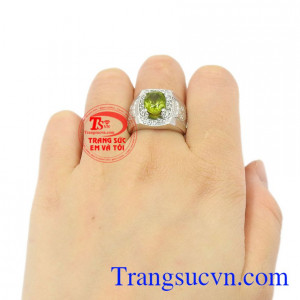 Nhẫn nam bạc Peridot