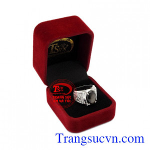 Nhẫn nam bạc Sapphire sao đẹp