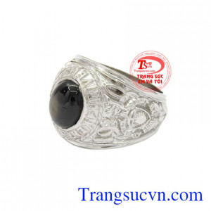 Nhẫn nam bạc Sapphire sao nam tính đảm bảo chất lượng, giao hàng trên toàn quốc.