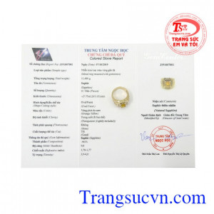 Nhẫn nam sapphire vàng sang trọng