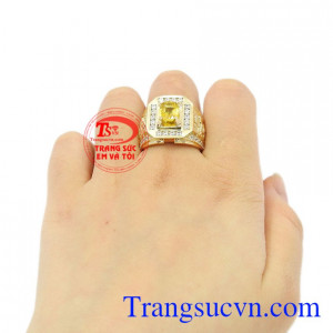 Nhẫn nam sapphire vàng sang trọng