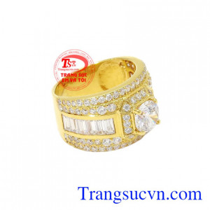 Nhẫn nam vàng màu thời thượng đeo sang trọng, hợp thời trang.