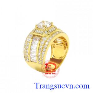 Nhẫn nam vàng màu thời thượng được chế tác tinh xảo, sang trọng từ vàng 10k chất lượng.