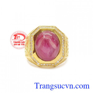 Nhẫn nam vàng Ruby sao đẹp được nhiều nam giới yêu thích và lựa chọn.