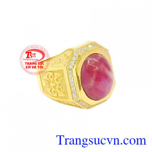 Nhẫn nam vàng Ruby sao đẹp được nhiều nam giới yêu thích và lựa chọn.