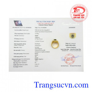 Nhẫn nam vàng Sapphire sang trọng