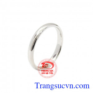 Nhẫn nam vàng trắng đơn giản được chế tác từ vàng trắng 14k chất lượng,Nhẫn nam vàng trắng đơn giản
