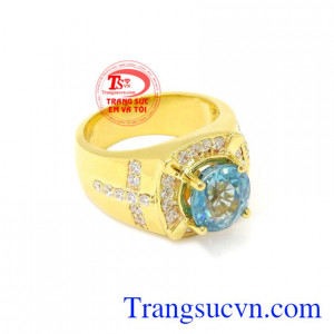 Nhẫn nam vàng Zircon có giấy kiểm định từ trung tâm kiểm định đá quý uy tín.