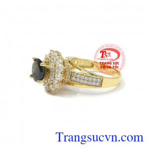 Nhẫn nữ saphir thịnh vượng chất lượng uy tín, vàng 10k, bảo hành 6 tháng, giao hàng nhanh trên toàn quốc