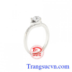 Nhẫn nữ vàng trắng trái tim đẹp vàng 10k được nhập khẩu từ Korea chất lượng.