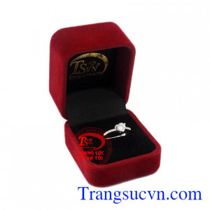 Nhẫn nữ vàng trắng trái tim đẹp vàng 10k
