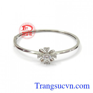 Vòng tay vàng trắng phong cách 10k nhập khẩu nguyên chiếc Korea bền đẹp, chất lượng