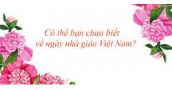 Có thể bạn chưa biết về ngày nhà giáo Việt Nam