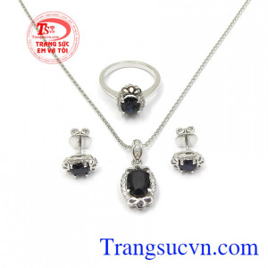 Bộ trang sức Sapphire thịnh vượng thương hiệu uy tín, chất lượng, chế tác theo yêu cầu
