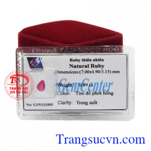 Đá Ruby là viên đá tượng trưng cho Mặt Trời, quyền lực và tự do, là viên đá sẽ khiến cho nhiều người yêu thích bởi vẻ đẹp của nó. Đá quý Ruby ép vỉ may mắn