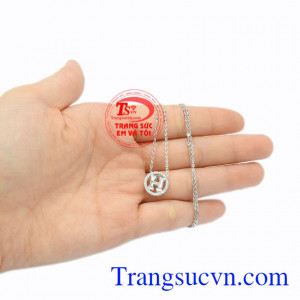 Dây chuyền nữ chữ H vàng trắng vàng 10k