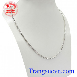 Dây chuyền vàng trắng thời thượng đeo sang trọng, thời trang và phong cách, là sản phẩm rất được rất nhiều khách hàng ưa chuộng,Dây chuyền vàng trắng thời thượng