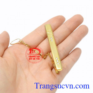 Kẹp caravat vàng sang trọng 14k chất lượng.