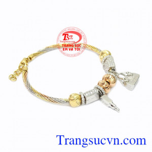 Lắc cham vàng tây thời thượng vàng 18k chất lượng.