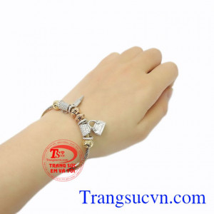 Lắc cham vàng tây thời thượng vàng 18k 