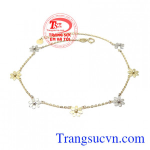 Lắc chân vàng bông hoa