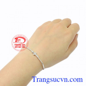 Lắc tay nữ vàng trắng xinh xắn đẹp.