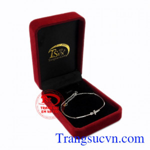 Lắc tay nữ vàng trắng xinh xắn vàng 10k Korea