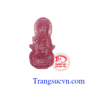 Mặt dây phật quan âm ruby đẹp là sản phẩm có thể bọc vàng hoặc bạc