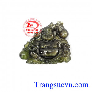 Mặt phật Di Lặc Sapphire hưng thịnh màu sắc đẹp, tươi sáng, chạm khắc từ đá Sapphire thiên nhiên,Mặt phật Di Lặc Sapphire hưng thịnh