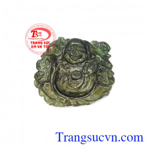 Mặt phật Di Lặc Sapphire tiền tài chạm khắc tinh xảo, sắc nét, chất lượng đá đảm bảo,Mặt phật Di Lặc Sapphire tiền tài