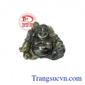 Mặt phật Di Lặc Sapphire trường thọ được chạm khắc tinh xảo, sắc nét từ đá Sapphire thiên nhiên cao cấp,Mặt phật Di Lặc Sapphire trường thọ