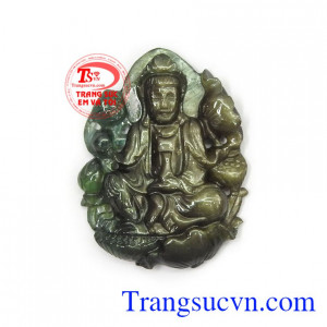 Mặt phật Quan Âm cát khí chạm khắc đẹp, đường nét chân thực, chất lượng đá đảm bảo