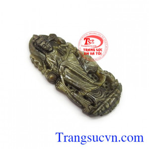 Mặt Quan Âm Sapphire an lành chạm khắc đẹp, chất lượng cao, phù hợp làm mặt dây chuyền