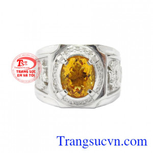 Đá thạch anh vàng phù hợp cho những người mệnh Thổ và mệnh Kim. Nhẫn bạc thạch anh vàng chất lượng