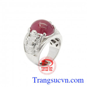 Nhẫn nam bạc Ruby thiên nhiên sản phẩm được chế tác từ đá Ruby thiên nhiên kết hợp cùng bạc 925,Nhẫn nam bạc Ruby thiên nhiên