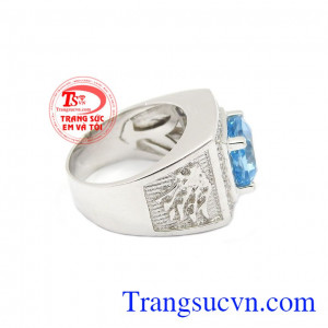 Giúp chủ sở hữu tăng thêm tình cảm với những xung quanh, sớm hòa giải những xung đột trong các mối quan hệ,Nhẫn nam bạc Topaz thiên nhiên