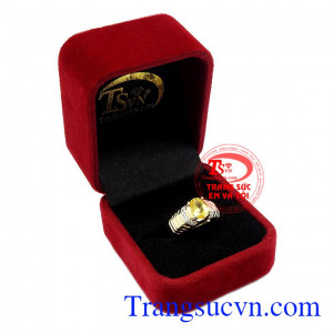Nhẫn nam Sapphire vàng tài lộc