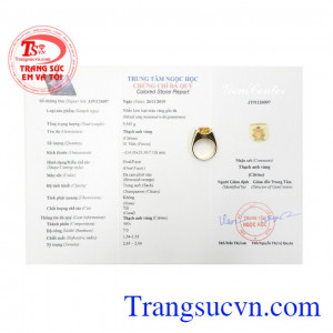 Thích hợp làm quà tặng cho người thân và bạn bè,Nhẫn nam thạch anh vàng cao cấp
