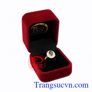 Nhẫn nữ vàng sapphire duyên dáng
