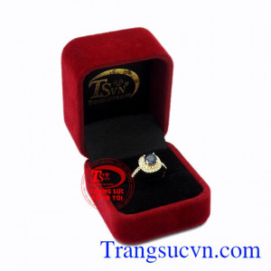 Nhẫn nữ vàng sapphire nữ tính 14k