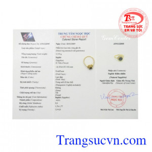 Nhẫn nữ vàng sapphire nữ tính