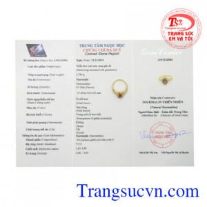 Nhẫn nữ vàng Tourmaline